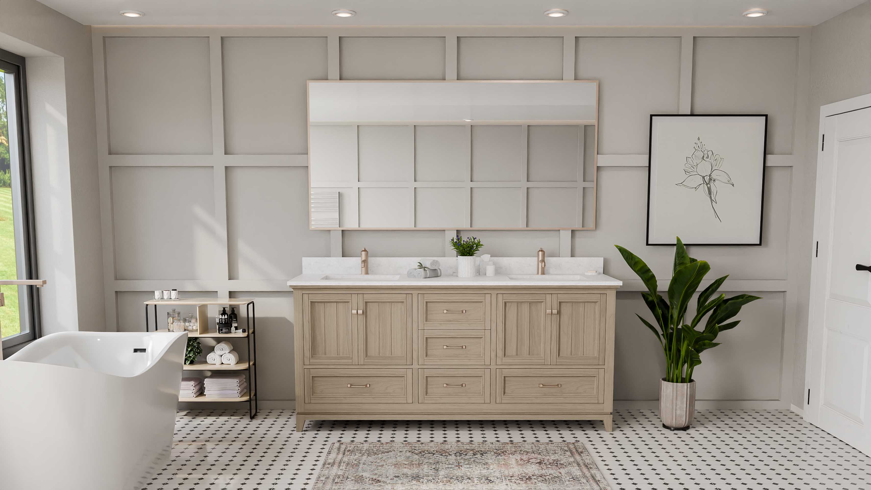 Bathroom vanity lifestyle render
