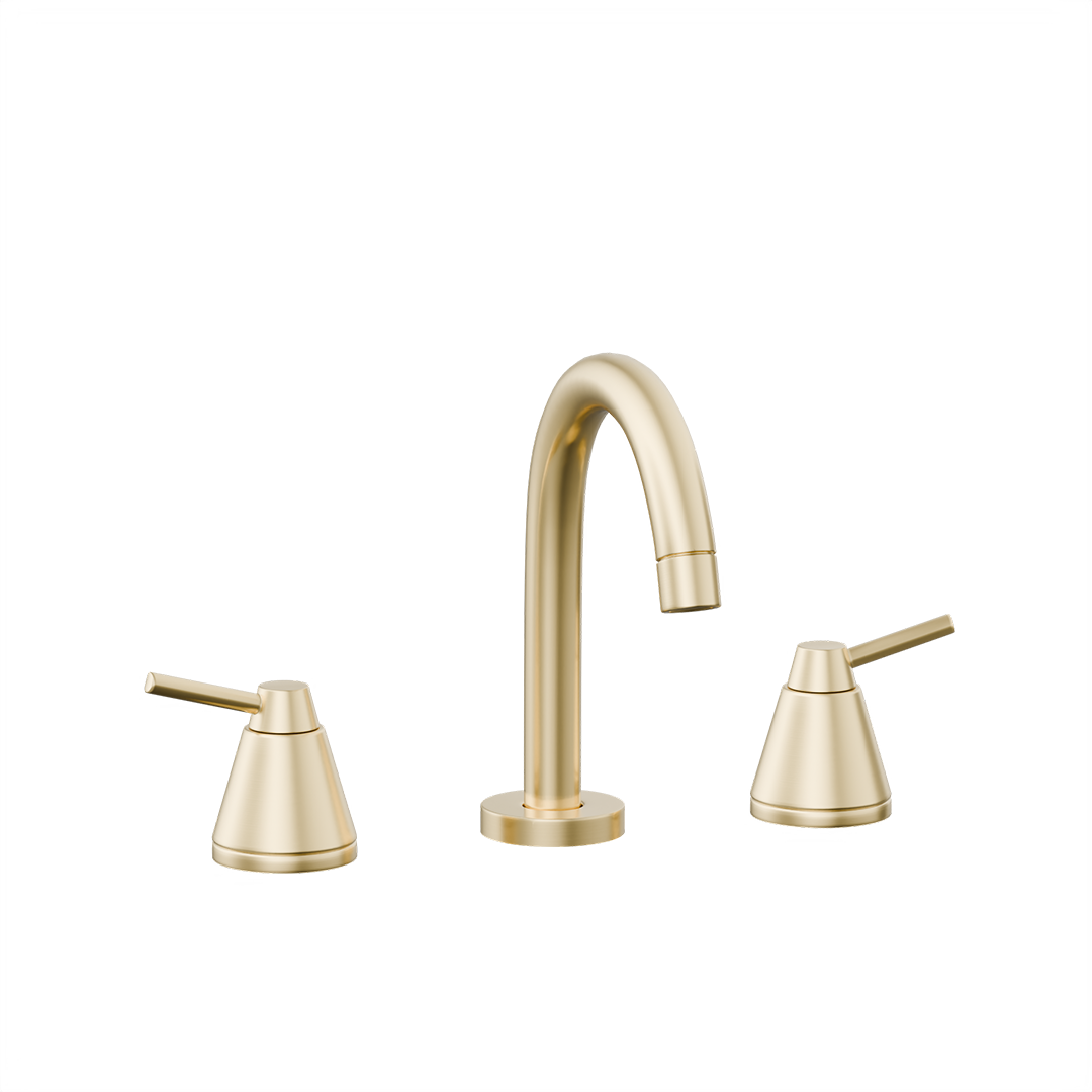 3902 Widespread Lavatory faucet in Satin Brass finish, 3D product render