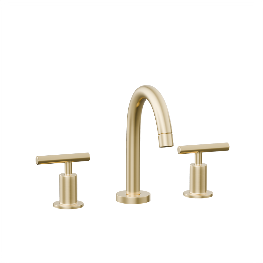 3902 Wall Mount Lavatory faucet in Satin Brass finish, 3D product render